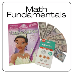 Disney Princess Time & Money Workbook Flash Cards 1st 2nd Grade STEM Learning - Picture 1 of 4
