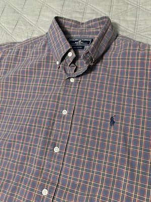 Рубашка спортивная Ralph Lauren на пуговицах мужская большая клетчатая хлопковая пони - Изображение 1 из 4