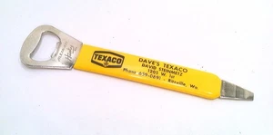 ✅ Yellow~Bottle Opener and Can Punch~Dave's Texaco~Ritzville, Wa~Alexander Husk - Picture 1 of 7