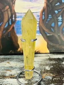 Torre Varita Cetro Cristal Citrino con Soporte 15 cm - Imagen 1 de 12