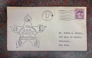 1932 Grand Encampment Springfield Cachet w/ Washington Bicentennial Stamp - Picture 1 of 3