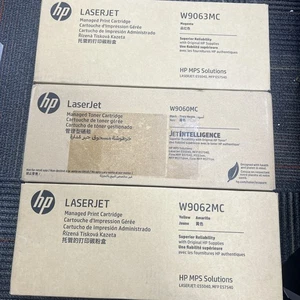 Genuine HP LaserJet W9060MC BLACK + W9062MC Yellow + W9063MC Magenta Toner Set - Picture 1 of 6