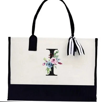 Letter Shopping Bag Tote Ideal Gift Letter ‘I’ Christmas Gift Personalised - Image 1 of 4
