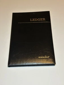 Stuart Hall Executive Ledger Account Book Black Faux Leather #1422 - Bild 1 von 8