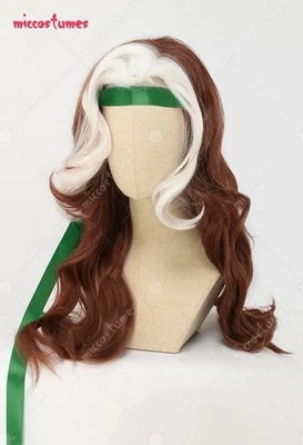 X-Men Rogue Anna Marie Party Anime Cosplay Soft Wig-EZ Maintain FreeShip-FastShi - Image 1 of 4