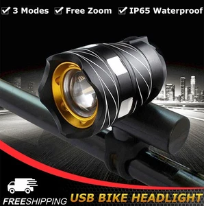 USB Wiederaufladbare Helle LED Fahrrad Rennrad Radfahren Lampe Frontscheinwerfer NEU - Bild 1 von 10