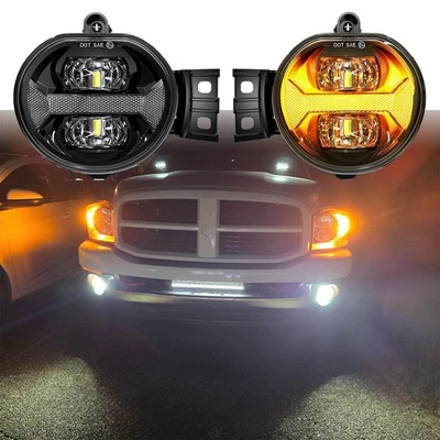 Led Fog Lights w/DRL for Dodge Ram 1500 2002-2008 Ram 2500 3500 2003-2009 Truck - Image 1 of 4