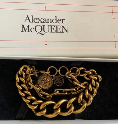 ALEXANDER MCQUEEN Chunky Chain Good Luck Charm Bracelet NIB - Image 1 of 4