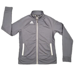 Adidas Climalite Damen-Trainingsjacke grau mit durchgehendem Reißverschluss Gr. Small atmungsaktiv - Bild 1 von 16