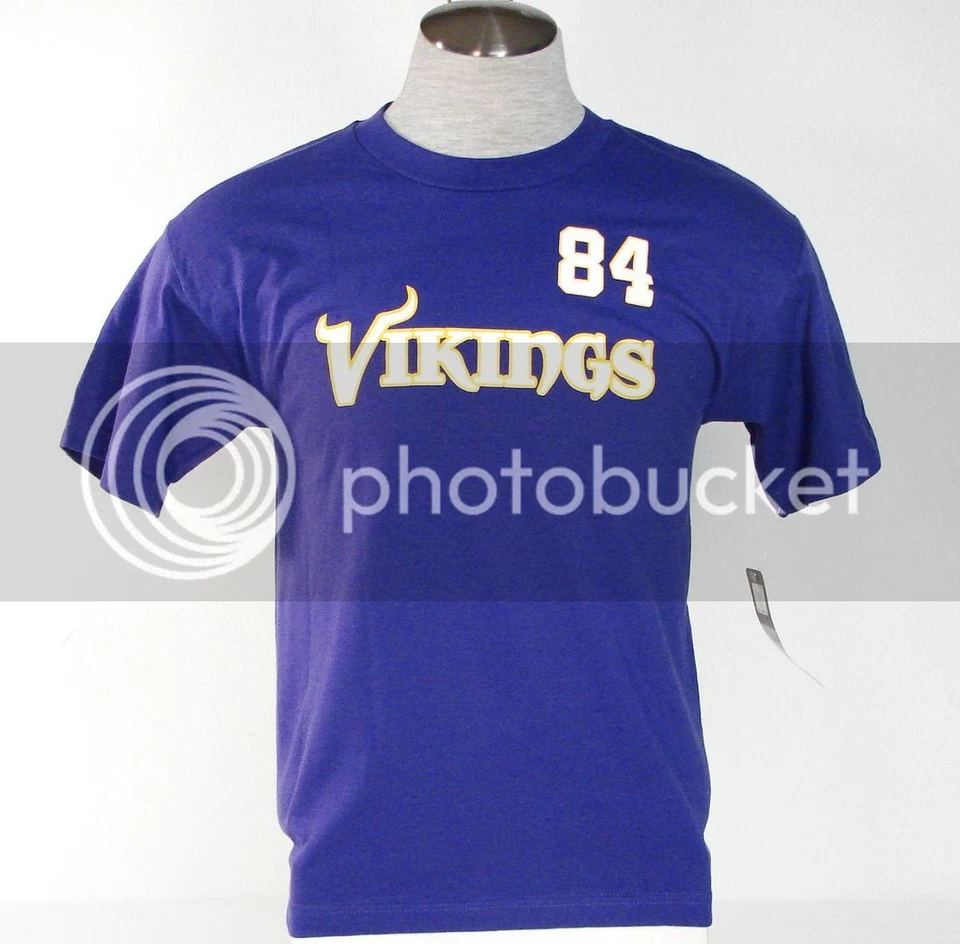 Reebok Minnesota Vikings Moss 84 Purple Short Sleeve Tee T Shirt Youth Boy's NWT - Image 1 of 2