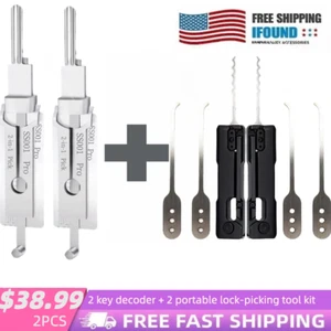 2 Portable Lock Picking Kit🔓3-in-1 + 2 Key Decoder with Key Hook Tool SS001 PRO - Picture 1 of 12