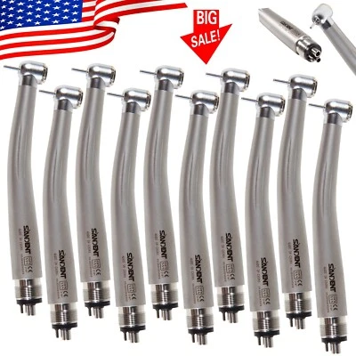 SANDENT NSK Style Dental High Speed Handpiece Push Button Turbine 4H (10 Packs)