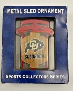 Colorado University Holiday Hanging Ornament Topperscot Red Metal Sled Buffalo - Picture 1 of 6