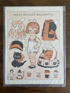 1927 DOLLY DINGLE'S HALLOWEEN DOLL CUT-OUTS BY DRAYTON CAMPBELL KIDS CREATOR - Foto 1 di 8