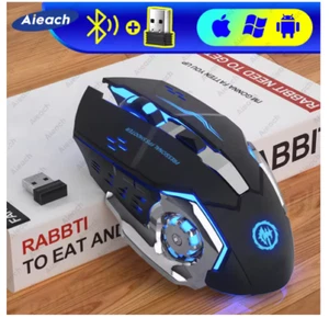 RGB Gaming Wireless Mouse Rechargeable Backlit Ergonomic Optical USB Laptop LED - Picture 1 of 10