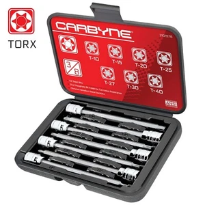 CARBYNE 7 Piece Extra Long Bit Socket Set - Torx, S2 Steel Bits | 3/8" Drive,... - Picture 1 of 6