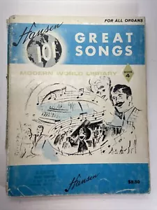 Vintage 101 Grandi Canzoni Per Tutti Gli Organi Modern World Library #4 Pubblicazione Hansen - Foto 1 di 5