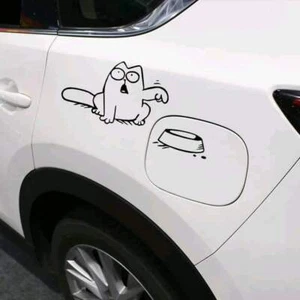 Cat With Food Bowl Decal Sticker Car Funny Truck SUV Gas Tank Window Laptop - Foto 1 di 19
