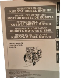 Kubota Diesel Motor Betriebsanleitung Z482-E4;Z602-E4;D772-E4;D782-E4;D902-E4 - Bild 1 von 2