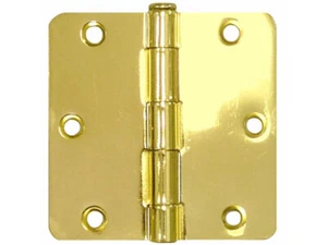 Protector de casa latón pulido 3.5"X 3.5" 1/4" radio bisagra de puerta interior 3 1/2" - Imagen 1 de 3