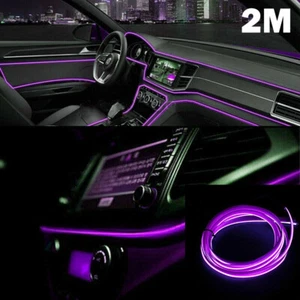 2M LED Car Interior Decor Lamp Atmosphere Wire Strip Light Accessories White - Bild 1 von 12