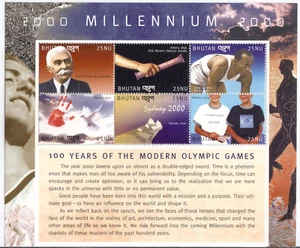 Bhutan 2000 Miniature Sheet Millennium 100 years of the Modern Olympic Games MNH - Picture 1 of 2