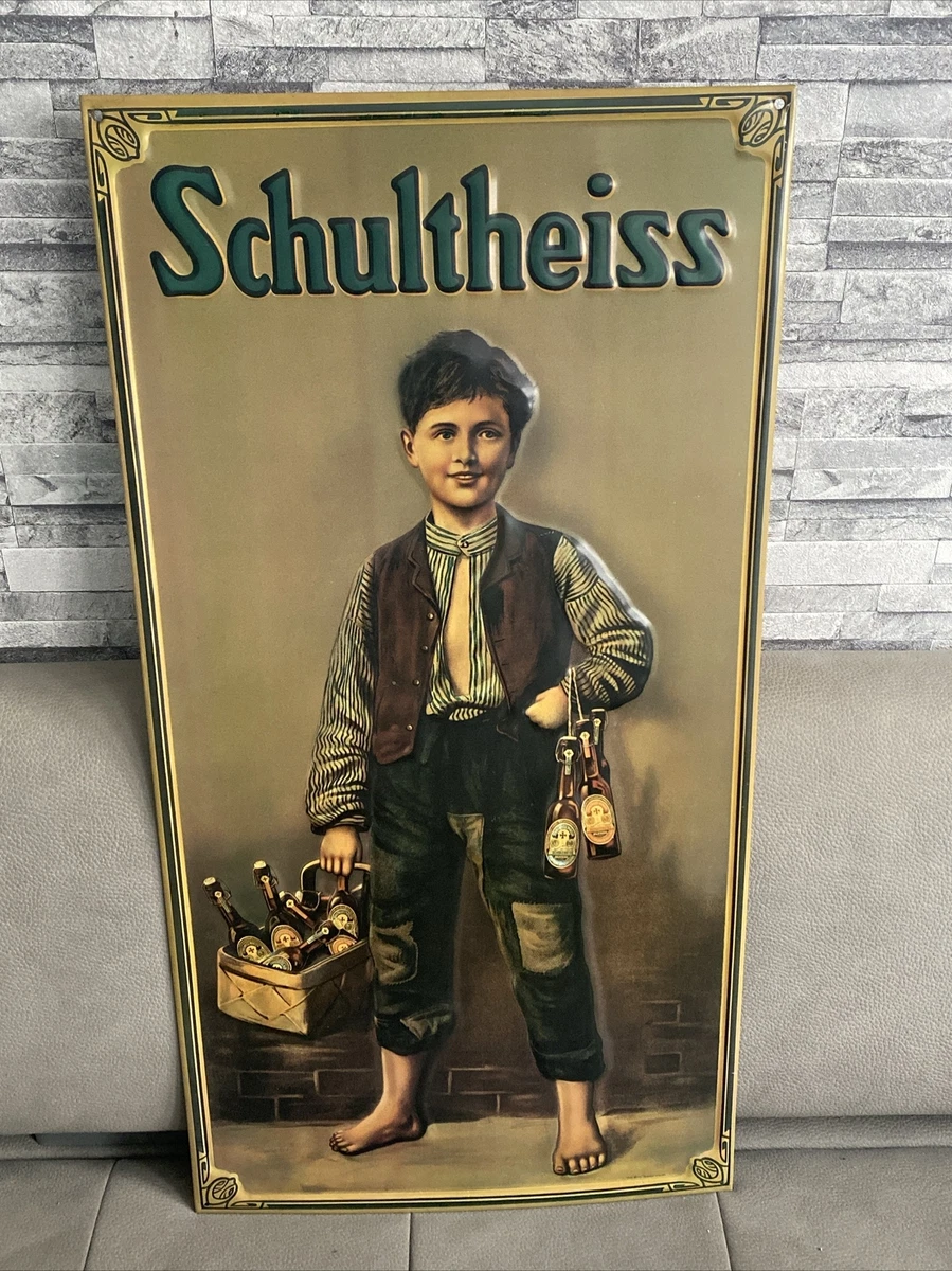 SCHULTHEISS Bock Bier Berlin Blechpostkarte – 10x14 Cm, Nostalgisches Design | Sammlerstück & Deko Im Retro-Look