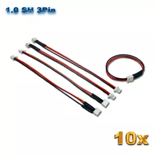 10x 15cm JST-SH 1.0mm 1.0 SH Micro 3Pin Servo Verlängerung Kabel Stecker 26AWG - Bild 1 von 8
