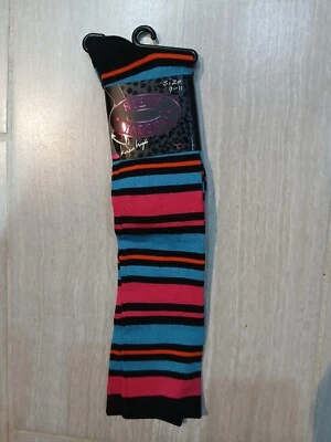STEVE MADDEN Women’s Legwear Colorful-STRIPED Over The Knee Socks Size 9-11- NEW - Image 1 of 4