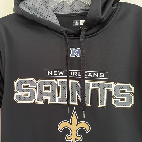 NFL Team Apparel New Orleans Saints Long Sleeve Sports Hoodie Black Size Small Cover