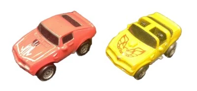 Galoob Micro Máquinas Coches x 2 Amarillo Pontiac Fire Bird Y Rosa Trans Am Foto 1 de 4
