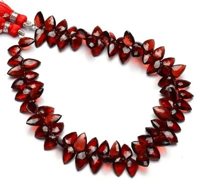 Natural Gem Mozambique Garnet 9x6 to 10x7mm Shield Shape Beads 9" DIY Jewelry - Image 1 of 4