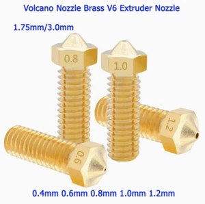 0.4mm-1.2mm Volcano Nozzle Brass V6 Extruder Nozzle M6 High Flow 3D Printer Part - Afbeelding 1 van 13
