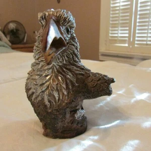 Silver and Copper Colored Resin Eagle Head Figurine - Picture 1 of 4