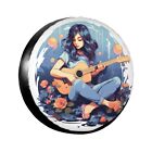 Girl Playing Guitar 16 inch Spare Tire Cover Wheel Protectors Weatherproof Wheel