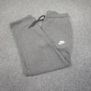 Nike Track Pants Mens SMALL Grey cotton winter Jogger fleece drawstring Size S - Picture 1 of 12