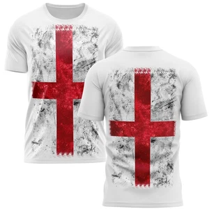 St Georges Cross Herren T-Shirt Vorder- und Rückseite Druck Patriotisch Englisch Erbe... - Bild 1 von 8