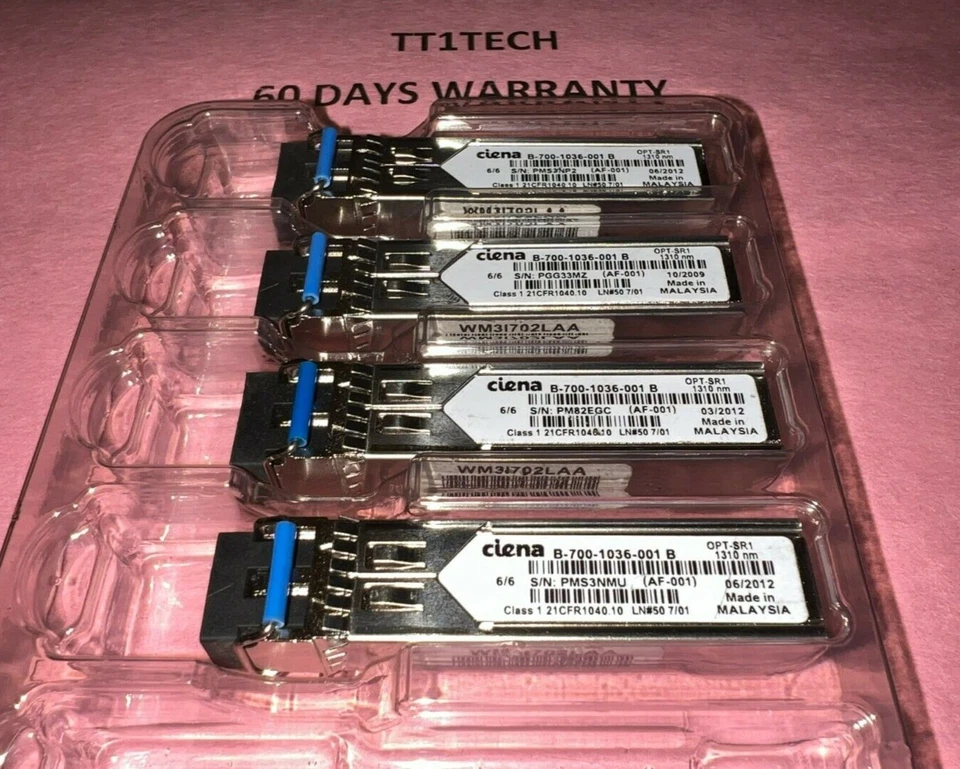 4x CIENA B-700-1036-001 B WM3I702LAA OPT-SR1 SFP Transceiver 1310nm - Image 1 of 1