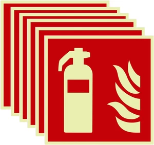 6 Stück Feuerlöscher Schild 15 X 15 Cm Selbstklebend Schild Feuerlöscher Nachleu - Bild 1 von 7