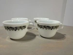 Vintage Pyrex Coffee Mugs- Crazy Daisy- Spring Blossom- Set Of 4 - Picture 1 of 10