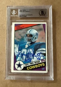Signed 1984 Topps TONY DORSETT Dallas Cowboys Card #238 Beckett Slabbed BAS - Picture 1 of 1