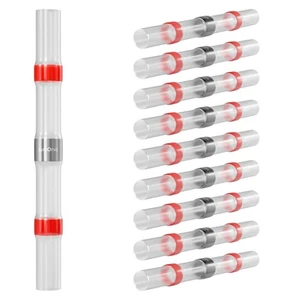 10x Shrink solder connector  with heat shrink tubing 0,5-1,5mm² Red HeatShrink C - Picture 1 of 4