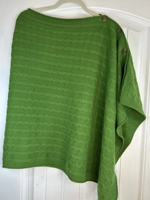 Cárdigan poncho con capa de cachemir verde Vince para mujer talla única Foto 1 de 4