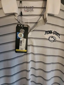 Under Armour Penn State Nittany Lions HeatGear Striped Shirt Large New A98 Nwt - Picture 1 of 3