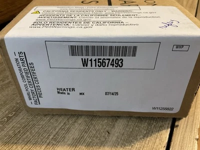 W11567493 Whirlpool Refrigerador Descongelación Calentador Nuevo En Caja Foto 1 de 4