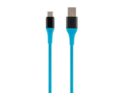 Monoprice USB 2.0 Type-C to Type-A Reinforced Cable - 1.5 Feet - Blue - Image 1 of 4