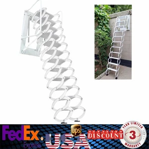 Escalera de ático montada en la pared loft hogar escalera plegable escalera de ático 3 m de altura - Imagen 1 de 22