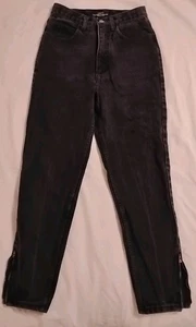 Vintage 80er 90er GUESS High Waist Taper Zip Ankle Jeans Damen USA 28 Mom schwarz - Bild 1 von 14