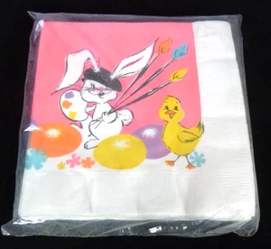 NOS Pkg of 20 Vtg Gibson Paper Napkins Easter Artist Bunny & Chick - Picture 1 of 5