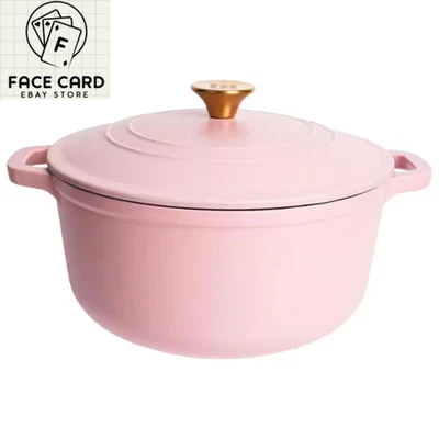 6 Qt. round Cast Iron Dutch Oven in Matte Pink with Lid - Image 1 of 4